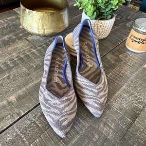 Rothy’s The Point Gray Zebra Shoes Slip On Flat Women’s Size 9